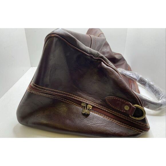 CENCIO NWT XL DUFFEL VECCHIO BROWN ITALIAN LEATHER BAG - Picture 11 of 15